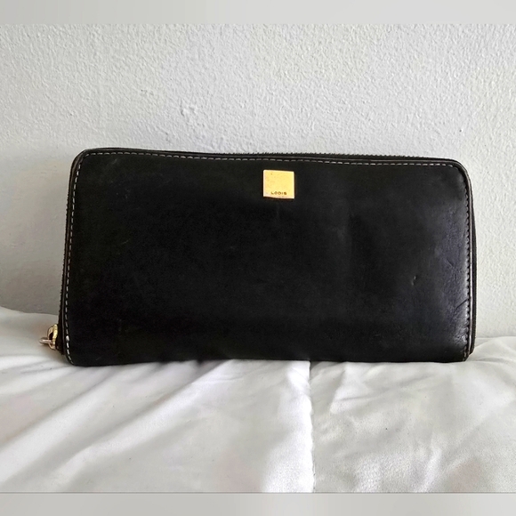 Vintage Lodis Black Leather Wallet - Picture 1 of 7